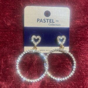 Gold and Silver Heart Hoop Earrings